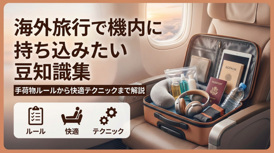 海外旅行で機内に持ち込みたい豆知識集｜手荷物ルールから快適テクニックまで解説