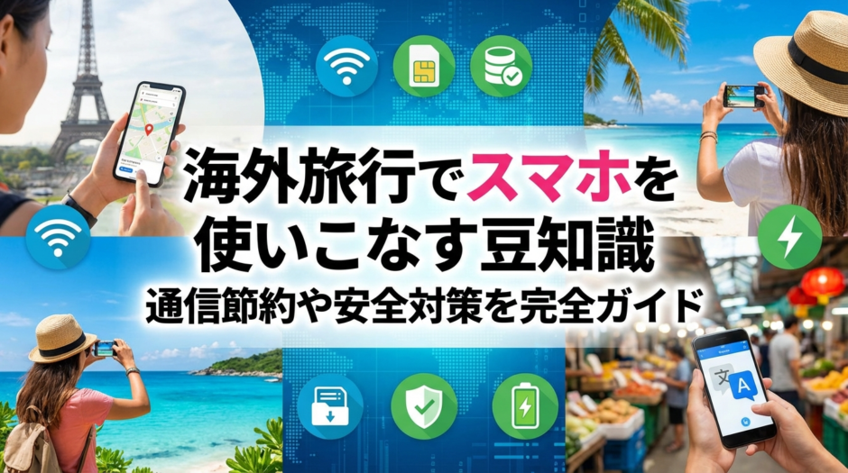 海外旅行でスマホを使いこなす豆知識｜通信節約や安全対策を完全ガイド