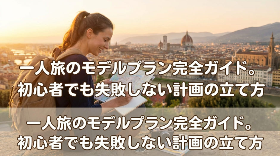 一人旅のモデルプラン完全ガイド。初心者でも失敗しない計画の立て方