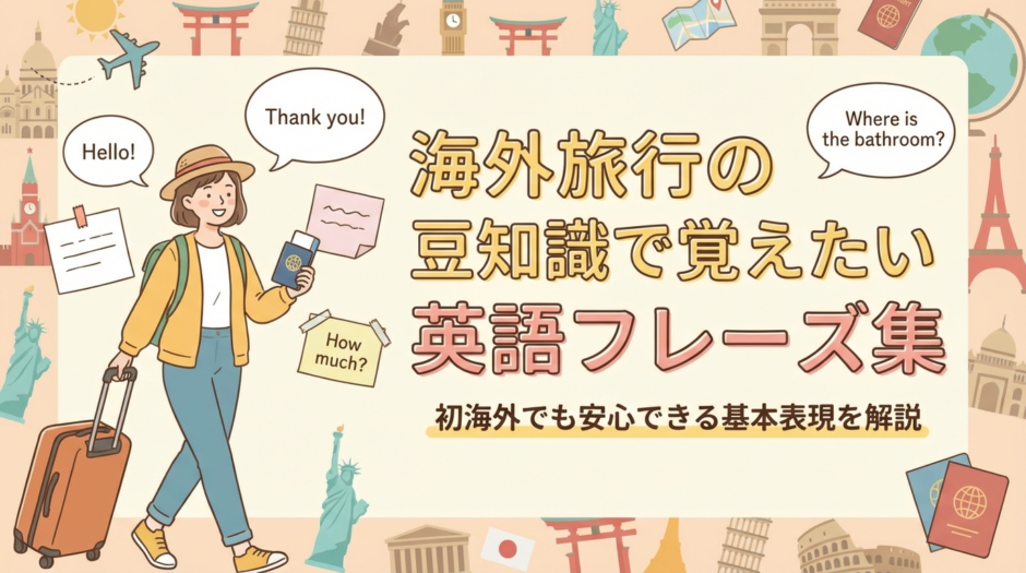 海外旅行の豆知識で覚えたい英語フレーズ集。初海外でも安心できる基本表現を解説