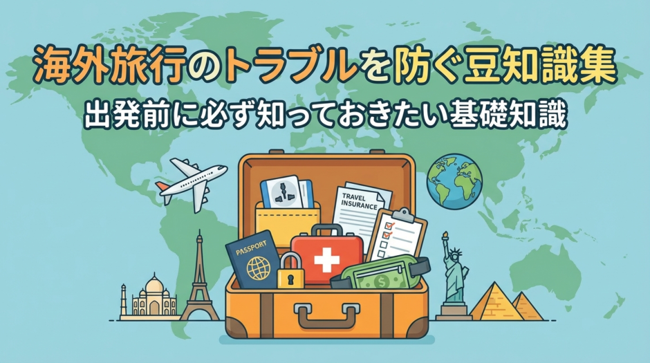 海外旅行のトラブルを防ぐ豆知識集。出発前に必ず知っておきたい基礎知識