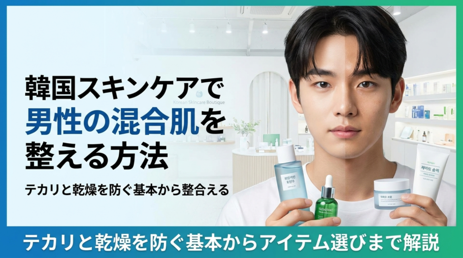 韓国のスキンケアで男性の混合肌を整える方法とは？テカリと乾燥を防ぐ基本からアイテム選びまで解説
