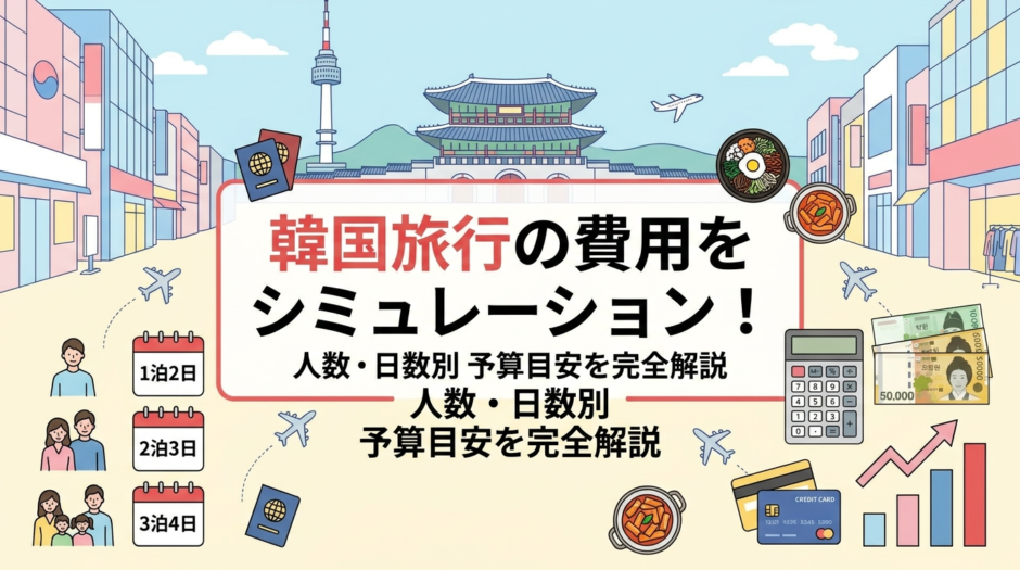韓国旅行の費用をシミュレーションする方法とは？人数や日数別の予算目安を完全解説